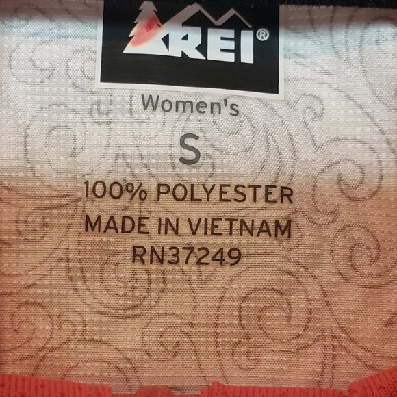 REI Scroll Paisley Pattern White and Orange Windbreaker - Picture 10 of 11